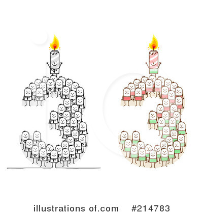 Royalty-Free (RF) Birthday Candle Clipart Illustration by NL shop - Stock Sample #214783