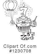 Birthday Cupcake Clipart #1230708 by Dennis Holmes Designs