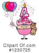 Birthday Cupcake Clipart #1230725 by Dennis Holmes Designs
