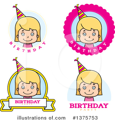 Royalty-Free (RF) Birthday Girl Clipart Illustration by Cory Thoman - Stock Sample #1375753