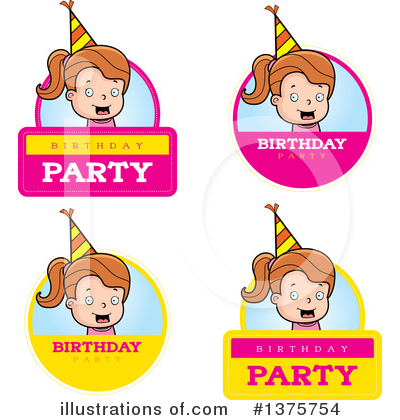 Royalty-Free (RF) Birthday Girl Clipart Illustration by Cory Thoman - Stock Sample #1375754
