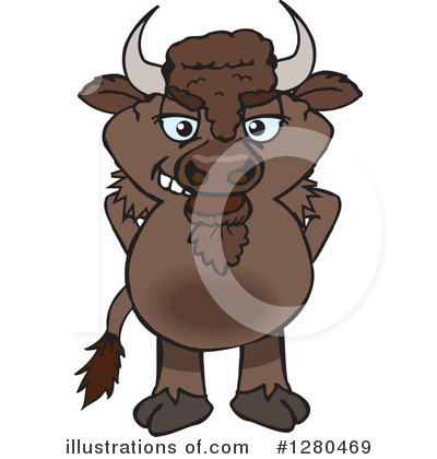 Royalty-Free (RF) Bison Clipart Illustration by Dennis Holmes Designs - Stock Sample #1280469