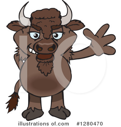 Royalty-Free (RF) Bison Clipart Illustration by Dennis Holmes Designs - Stock Sample #1280470