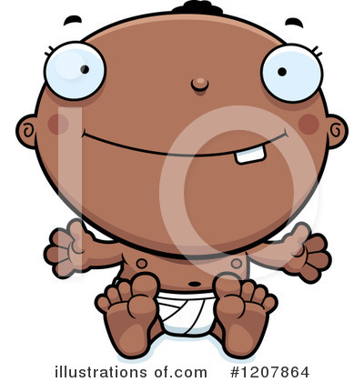 Black Baby Clipart #1207864 by Cory Thoman