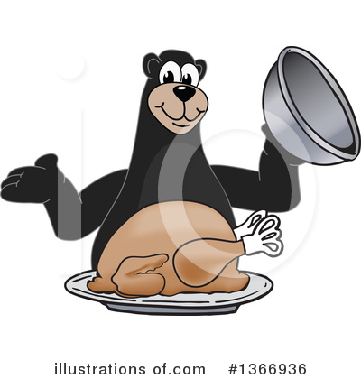 Royalty-Free (RF) Black Bear School Mascot Clipart Illustration by Mascot Junction - Stock Sample #1366936