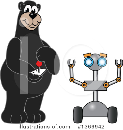 Black Bear School Mascot Clipart #1366942 by Mascot Junction