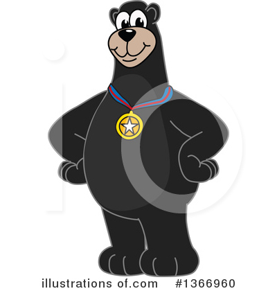 Royalty-Free (RF) Black Bear School Mascot Clipart Illustration by Mascot Junction - Stock Sample #1366960