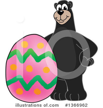 Black Bear School Mascot Clipart #1366962 by Mascot Junction