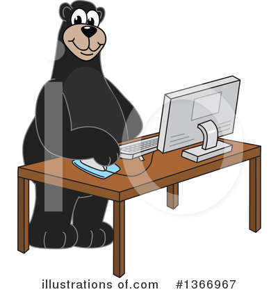 Black Bear School Mascot Clipart #1366967 by Toons4Biz