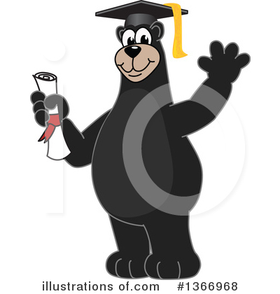 Black Bear School Mascot Clipart #1366968 by Toons4Biz