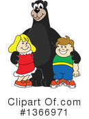 Black Bear School Mascot Clipart #1366971 by Mascot Junction