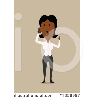 Royalty-Free (RF) Black Business Woman Clipart Illustration by Vector Tradition SM - Stock Sample #1358987