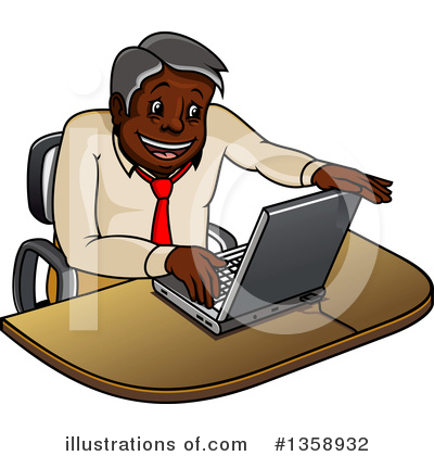 Royalty-Free (RF) Black Businessman Clipart Illustration by Vector Tradition SM - Stock Sample #1358932