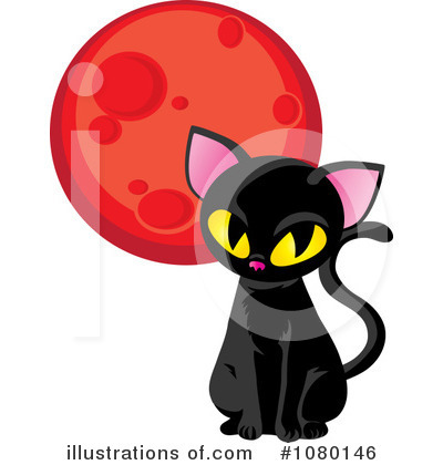 Royalty-Free (RF) Black Cat Clipart Illustration by Rosie Piter - Stock Sample #1080146