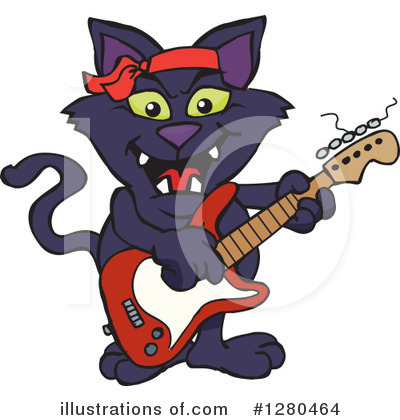 Royalty-Free (RF) Black Cat Clipart Illustration by Dennis Holmes Designs - Stock Sample #1280464