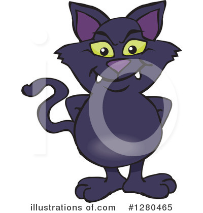 Royalty-Free (RF) Black Cat Clipart Illustration by Dennis Holmes Designs - Stock Sample #1280465