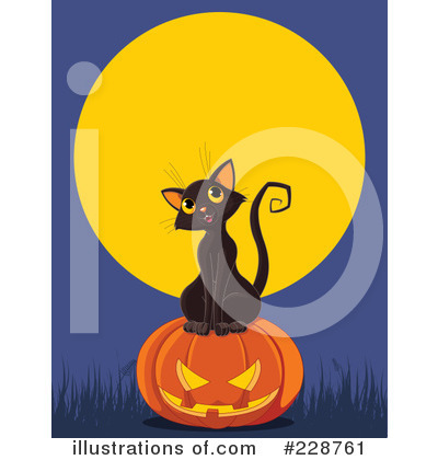 Royalty-Free (RF) Black Cat Clipart Illustration by Pushkin - Stock Sample #228761
