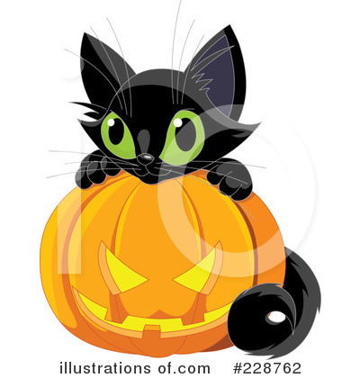 Royalty-Free (RF) Black Cat Clipart Illustration by Pushkin - Stock Sample #228762
