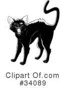 Black Cat Clipart #34089 by Lawrence Christmas Illustration