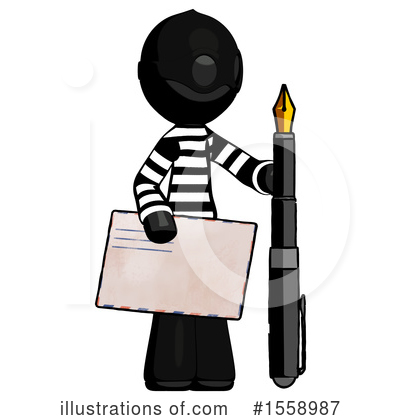 Royalty-Free (RF) Black Design Mascot Clipart Illustration by Leo Blanchette - Stock Sample #1558987
