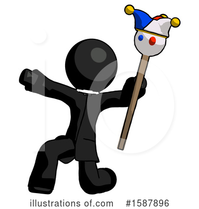 Royalty-Free (RF) Black Design Mascot Clipart Illustration by Leo Blanchette - Stock Sample #1587896