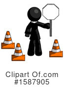 Black Design Mascot Clipart #1587905 by Leo Blanchette