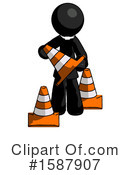 Black Design Mascot Clipart #1587907 by Leo Blanchette