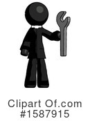 Black Design Mascot Clipart #1587915 by Leo Blanchette
