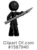 Black Design Mascot Clipart #1587940 by Leo Blanchette