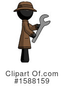 Black Design Mascot Clipart #1588159 by Leo Blanchette