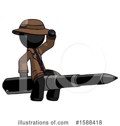 Royalty-Free (RF) Black Design Mascot Clipart Illustration by Leo Blanchette - Stock Sample #1588418