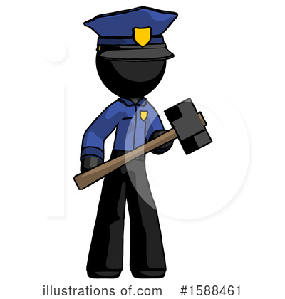 Royalty-Free (RF) Black Design Mascot Clipart Illustration by Leo Blanchette - Stock Sample #1588461