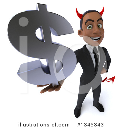 Black Devil Businessman Clipart #1345343 by Julos