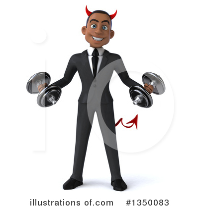 Black Devil Businessman Clipart #1350083 by Julos