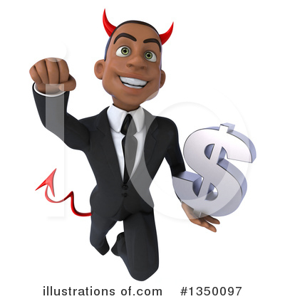 Royalty-Free (RF) Black Devil Businessman Clipart Illustration by Julos - Stock Sample #1350097
