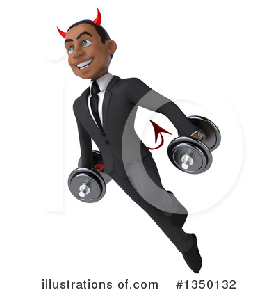 Black Devil Businessman Clipart #1350132 by Julos