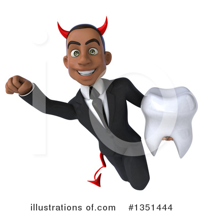 Black Devil Businessman Clipart #1351444 by Julos