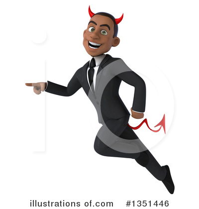 Black Devil Businessman Clipart #1351446 by Julos