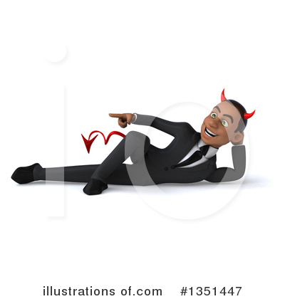 Black Devil Businessman Clipart #1351447 by Julos