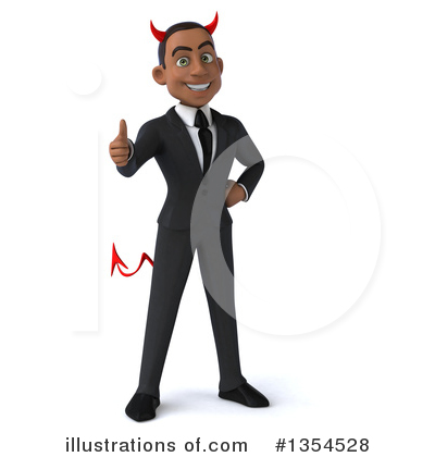 Black Devil Businessman Clipart #1354528 by Julos