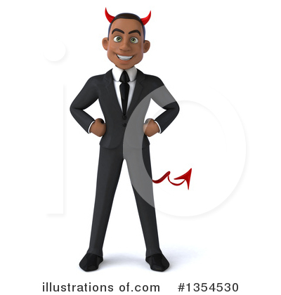 Black Devil Businessman Clipart #1354530 by Julos
