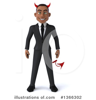 Black Devil Businessman Clipart #1366302 by Julos