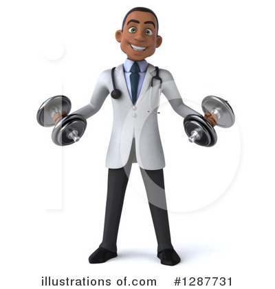 Young Black Male Doctor Clipart #1287731 by Julos