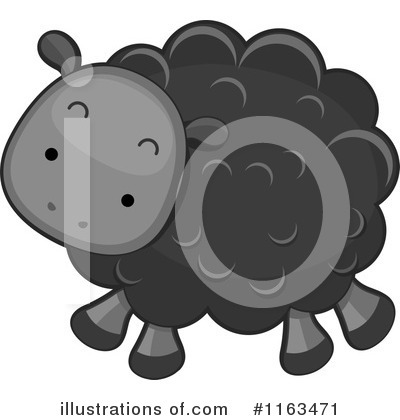Royalty-Free (RF) Black Sheep Clipart Illustration by BNP Design Studio - Stock Sample #1163471