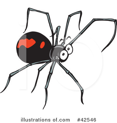 Royalty-Free (RF) Black Widow Clipart Illustration by Dennis Holmes Designs - Stock Sample #42546