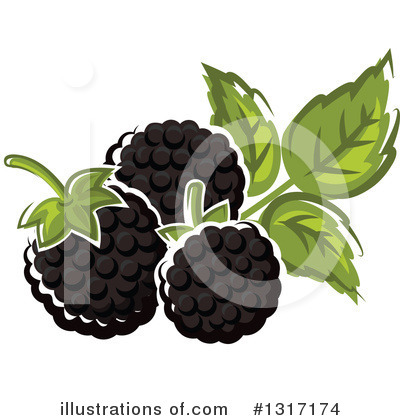 Royalty-Free (RF) Blackberry Clipart Illustration by Vector Tradition SM - Stock Sample #1317174