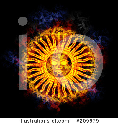 Royalty-Free (RF) Blazing Symbol Clipart Illustration by Michael Schmeling - Stock Sample #209679