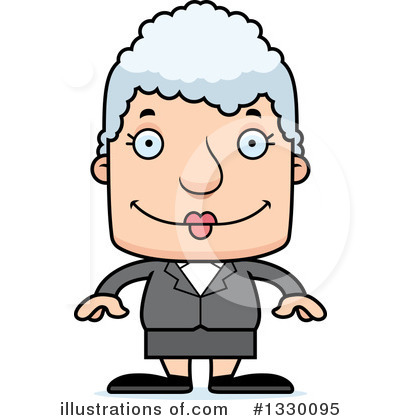 Royalty-Free (RF) Block Headed White Senior Woman Clipart Illustration by Cory Thoman - Stock Sample #1330095