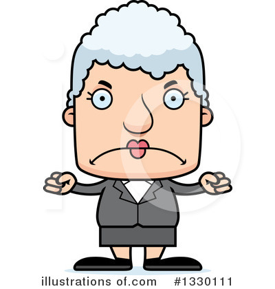 Royalty-Free (RF) Block Headed White Senior Woman Clipart Illustration by Cory Thoman - Stock Sample #1330111