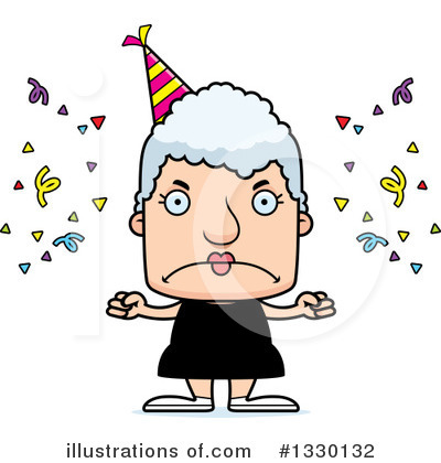 Royalty-Free (RF) Block Headed White Senior Woman Clipart Illustration by Cory Thoman - Stock Sample #1330132